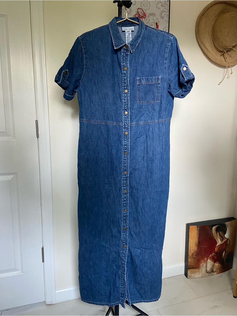 Joe's Jeans Blue Denim Button-Front Maxi Shirt Dress